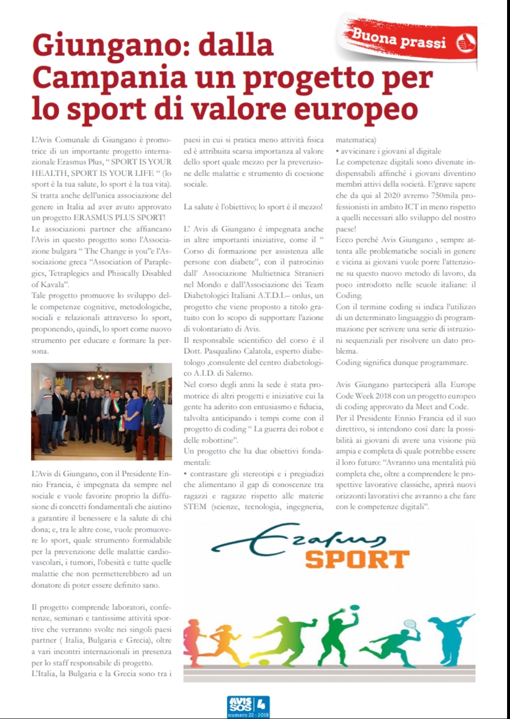 Avis Nazionale parla del nostro progetto europeo per lo sport